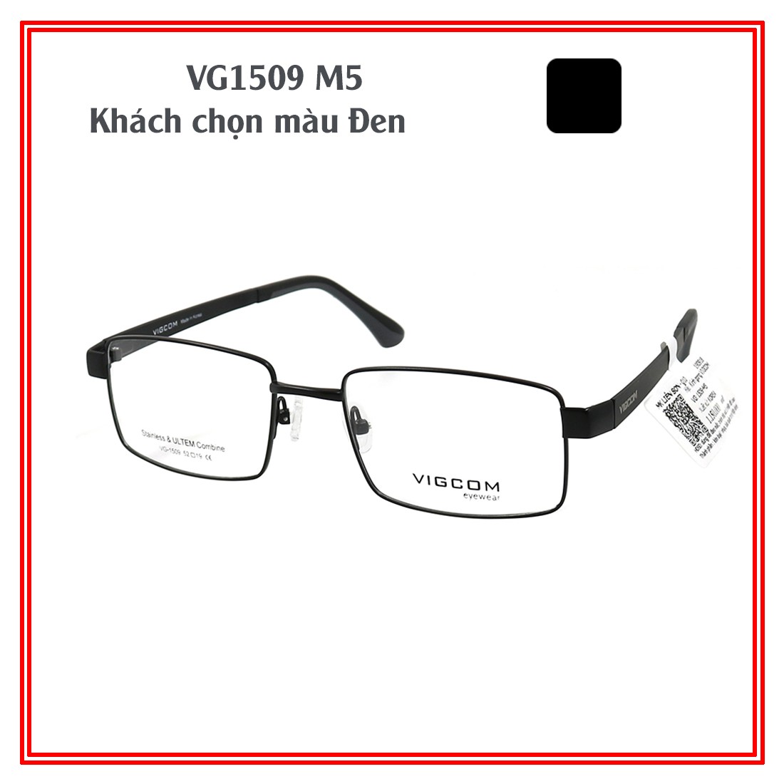 Gọng kính chính hãng vigcom vg1509 m5