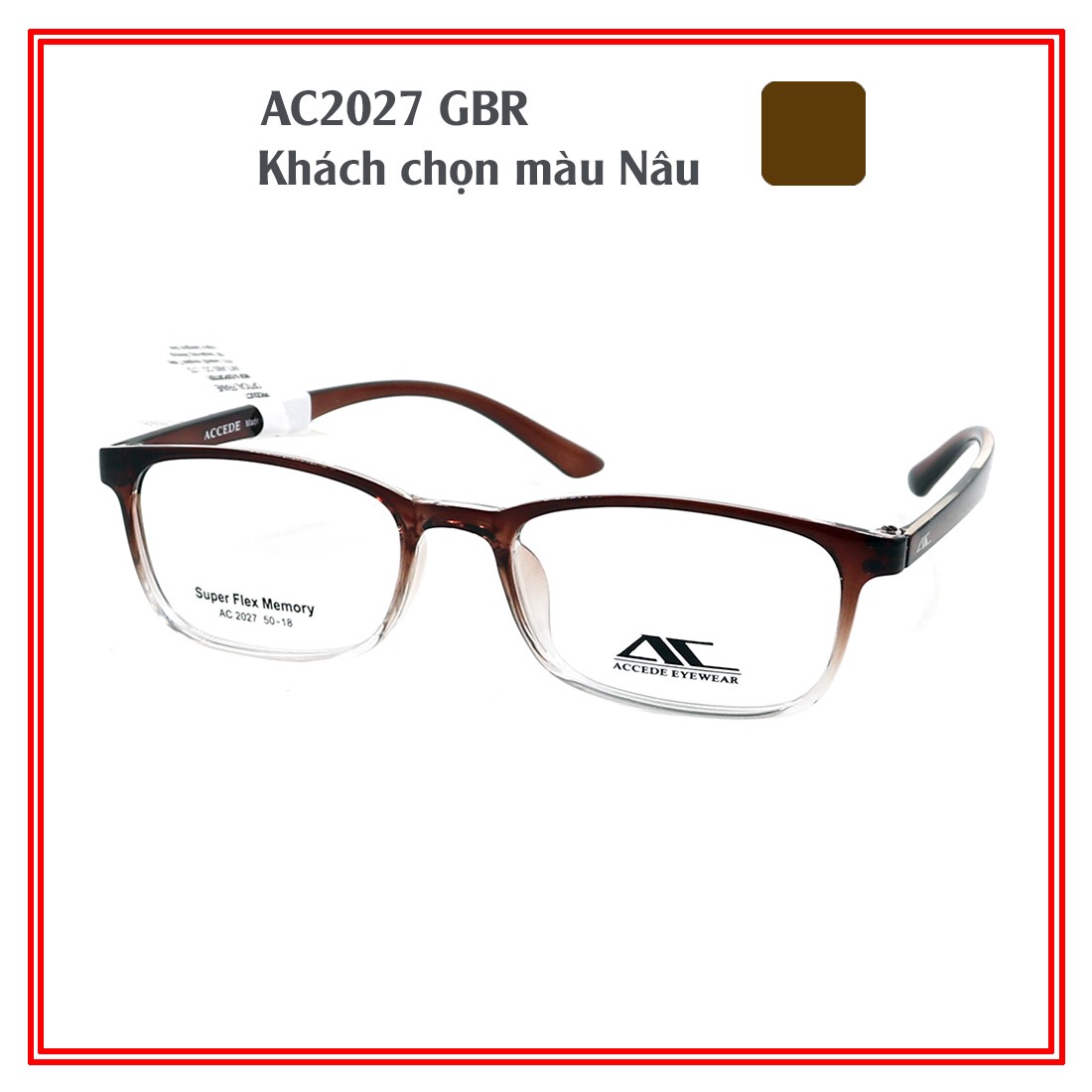 Gọng kính, mắt kính  accede ac2027 gbr chính hãng nhiều màu