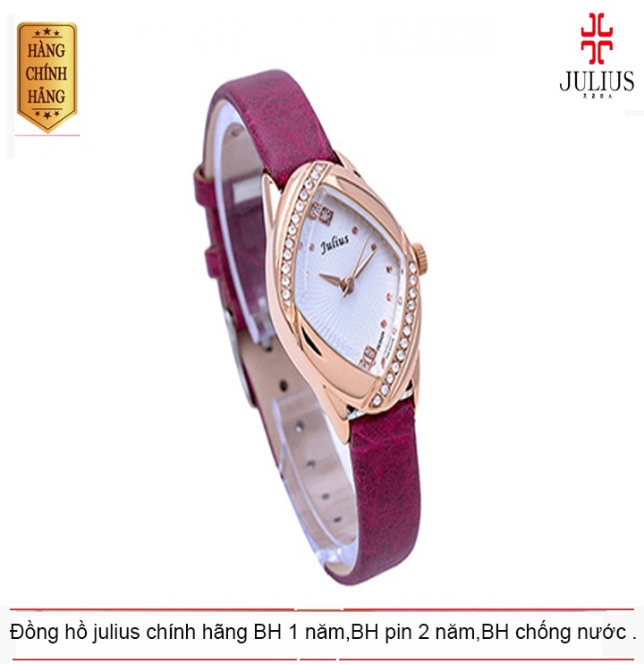 Đồng hồ nữ Julius hình thoi đính đá-JU1004