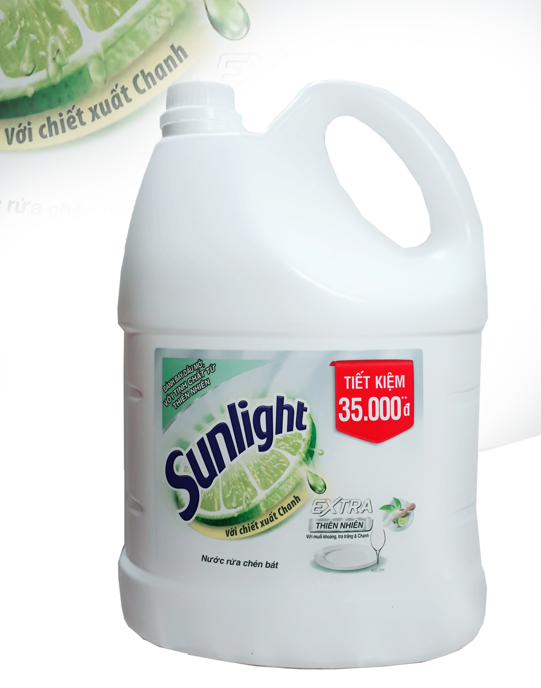 Nước Rửa Chén Sunlight Trà Xanh Dạng Chai 4L