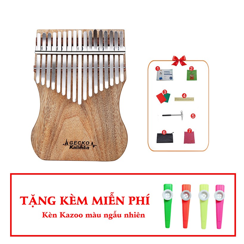 Đàn kalimba gecko 17 phím k17cap tặng kèn kazoo limited edition