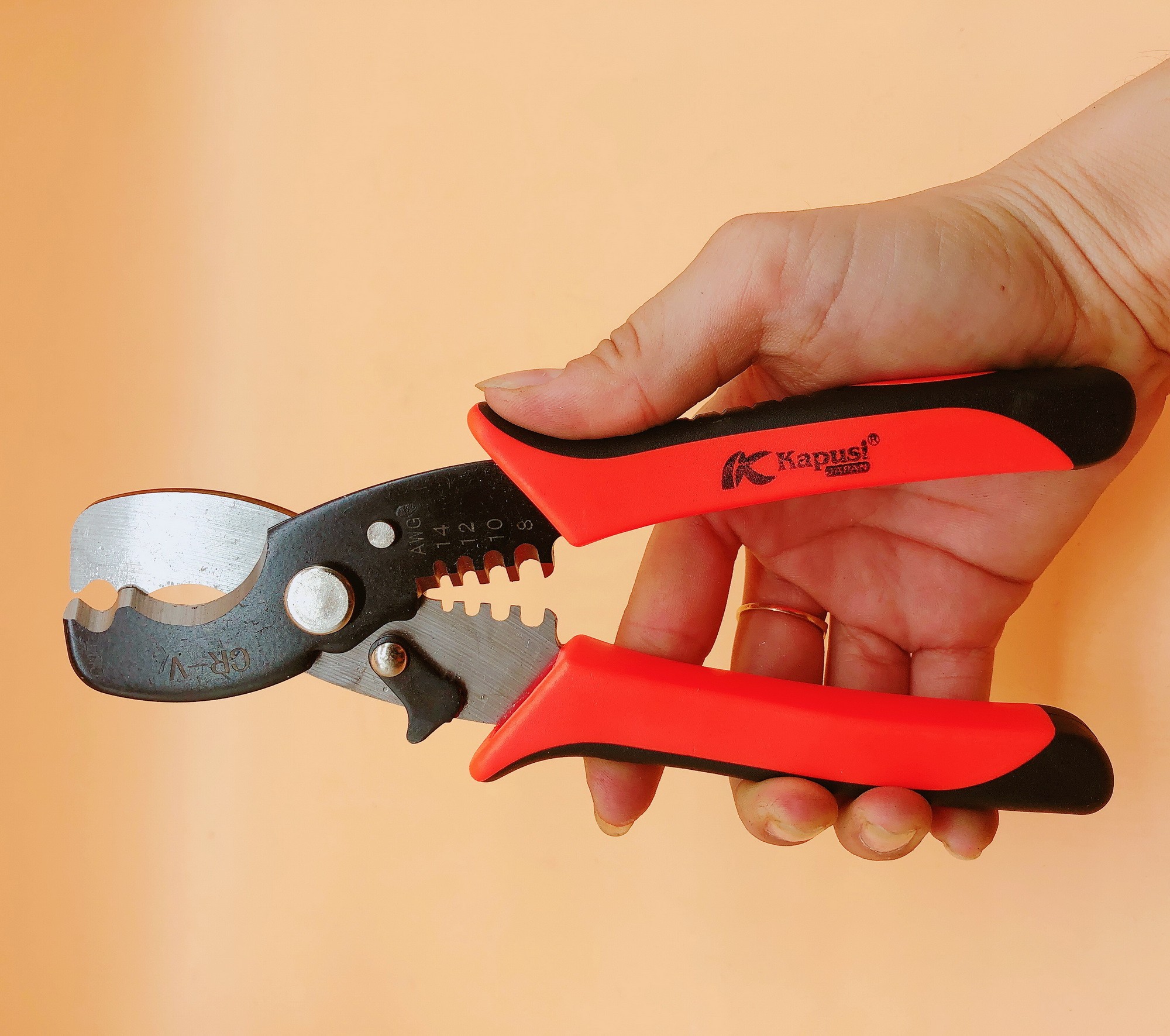 Kìm cắt cáp tuốt dây điện kapusi_k9103