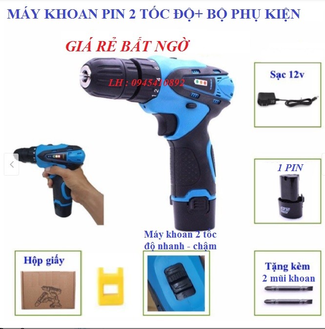 Máy khoan pin  máy khoan  Máy khoan pin1 (Mã SP: máy khoan pin 2 tốc độ)