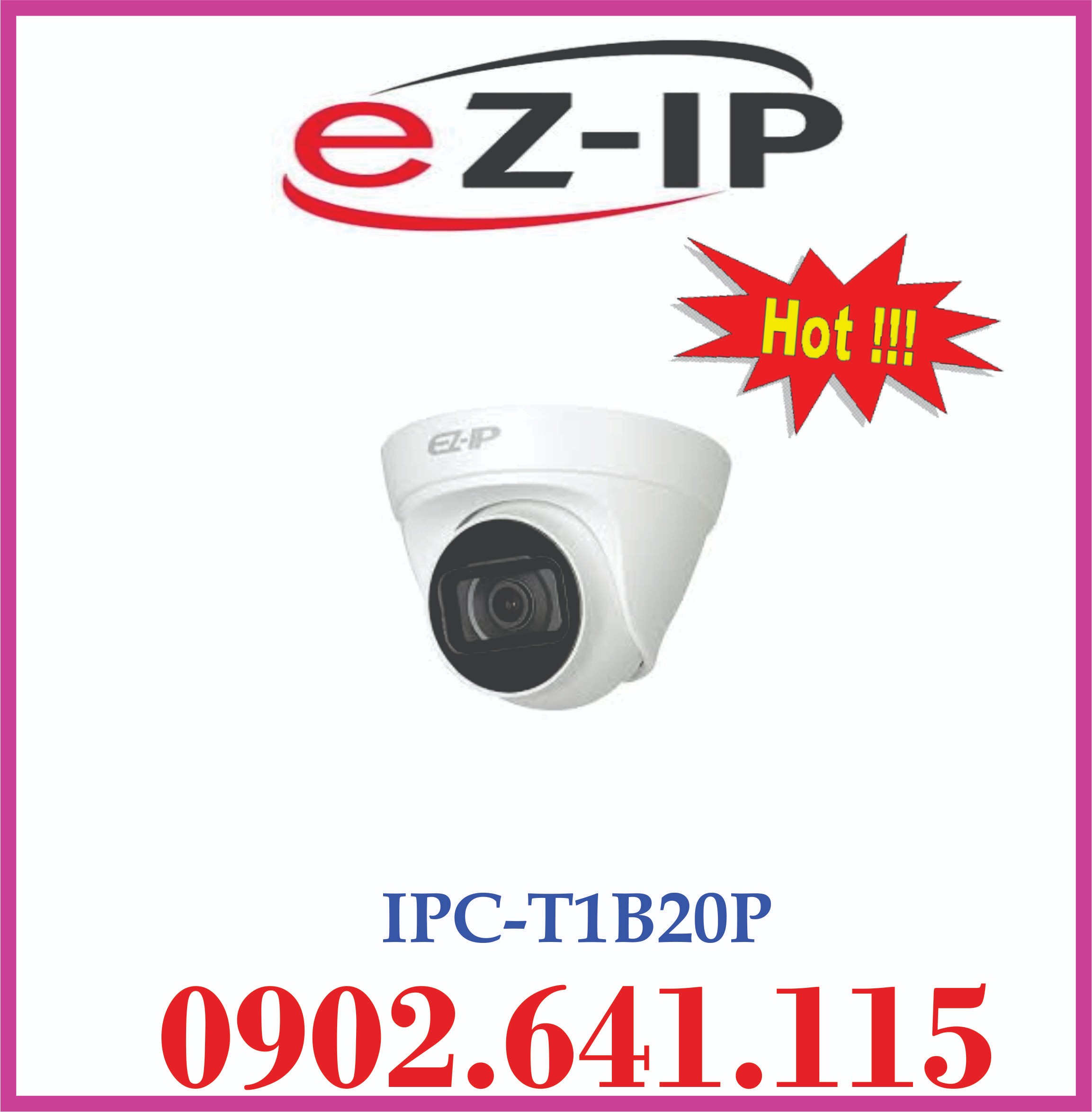 Camera IP Dome Dahua IPC-T1B20P - 2MP