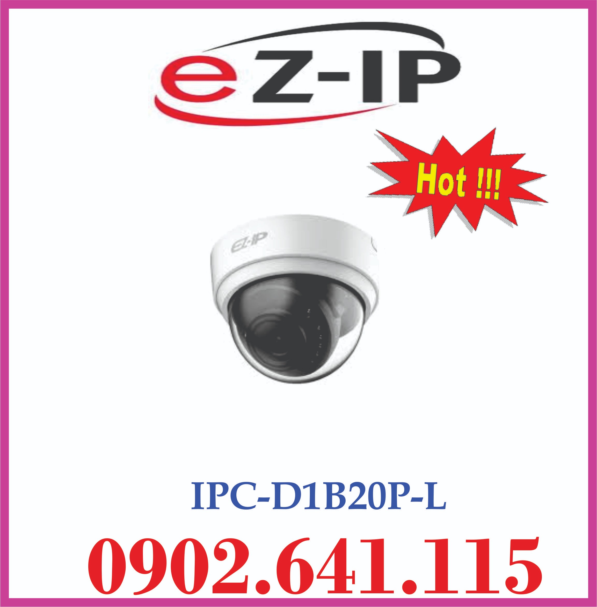 Camera IP Dome Dahua IPC-D1B20P-L - 2MP