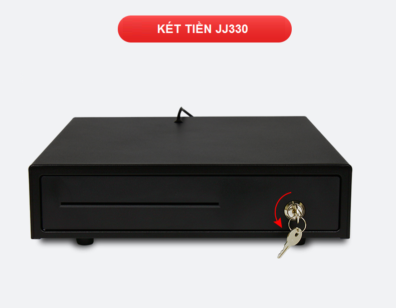 Ngăn kéo đựng tiền jj 330 đen kết nối máy in hóa đơn
