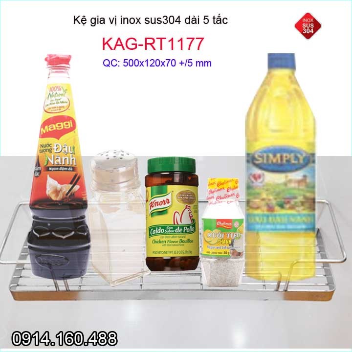 Kệ phòng tắm inox 304 5t, kệ đựng xà bông , kệ đựng gia vị nhà bếp kag-rt1177
