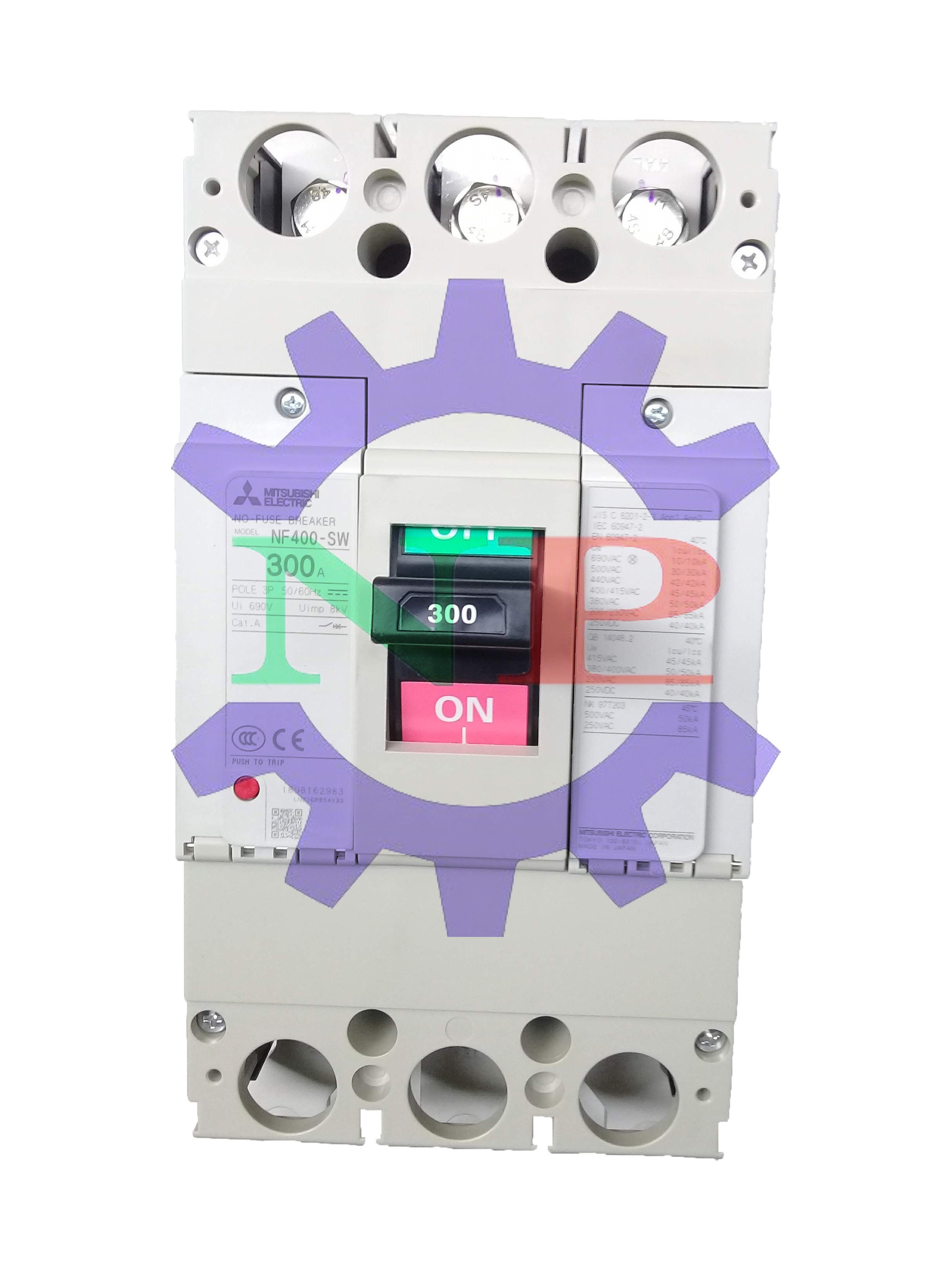 Cầu dao MCCB Mitsubishi NF400-SW - 300A 45kA 3P