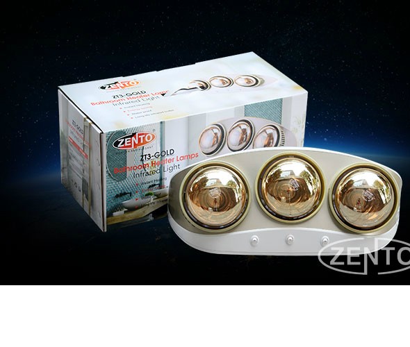 Đèn sưởi nhà tắm 3 bóng Zento ZT3-Gold