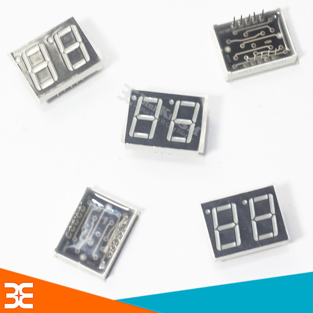 Bộ 5 led 7 thanh 2 số đỏ anode chung 0.56 inch