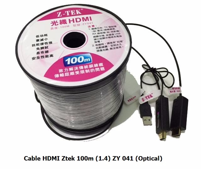 Cáp HDMI 100m Z-TEK ZY-041 : dây HDMI quang học