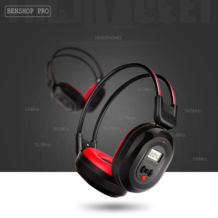 Xả kho tai nghe nhạc và fm gấp gọn cao cấp chính hãng aiben c200a