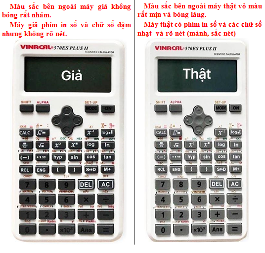 Máy tính vinacal fx570 es plus ii-phân biệt hàng chính hãng