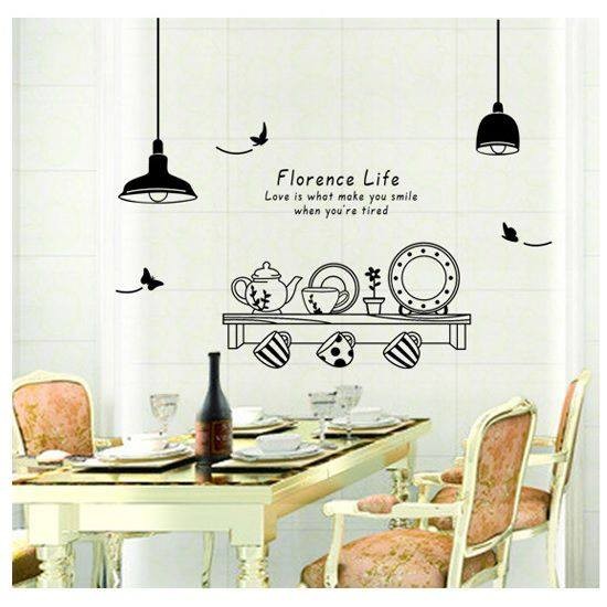 Decal trang trí dán tường dụng cụ bếp to