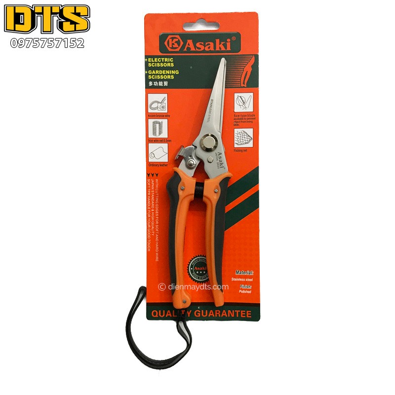 Kéo cắt cành lưỡi nhọn vẹo Asaki AK-8635