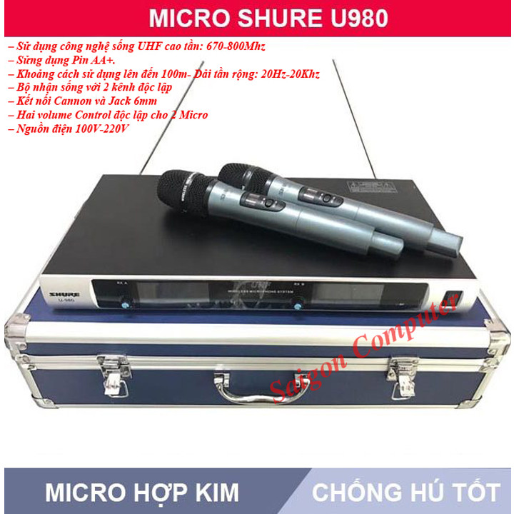 Micro không dây Shure* U980 (Mã SP: Micro không dây Shure* U980)