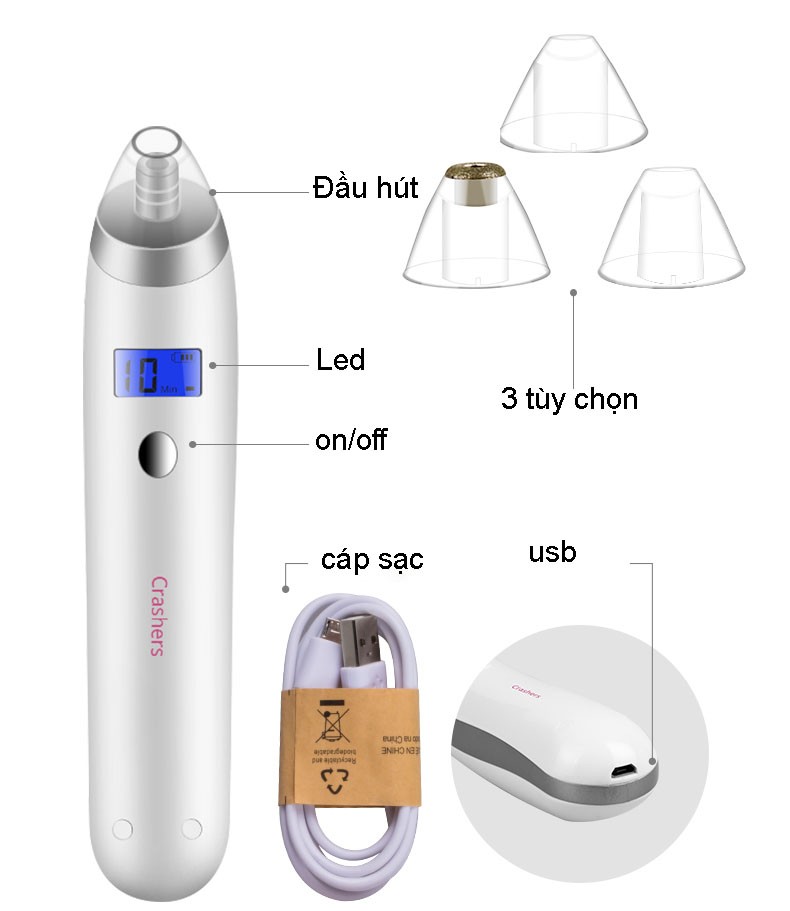 Máy hút mụn- máy hút mụn- máy hút mụn mini (Mã SP: Máy hút mụn crashers- M2)