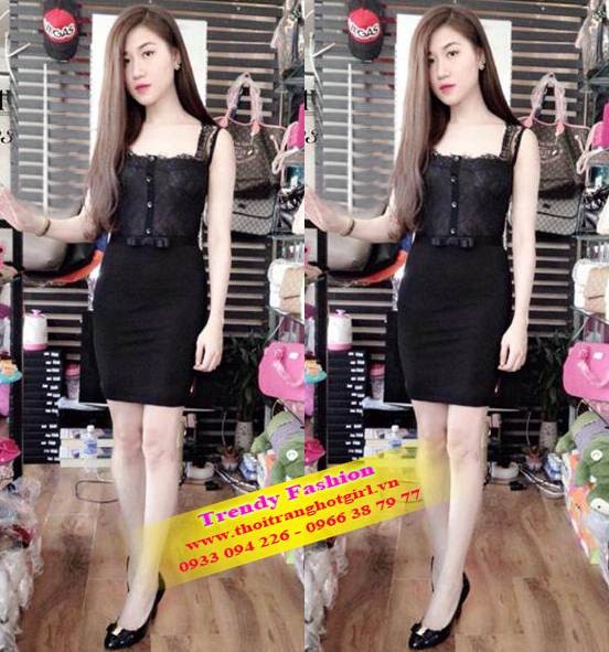 Đầm body ren kim móm