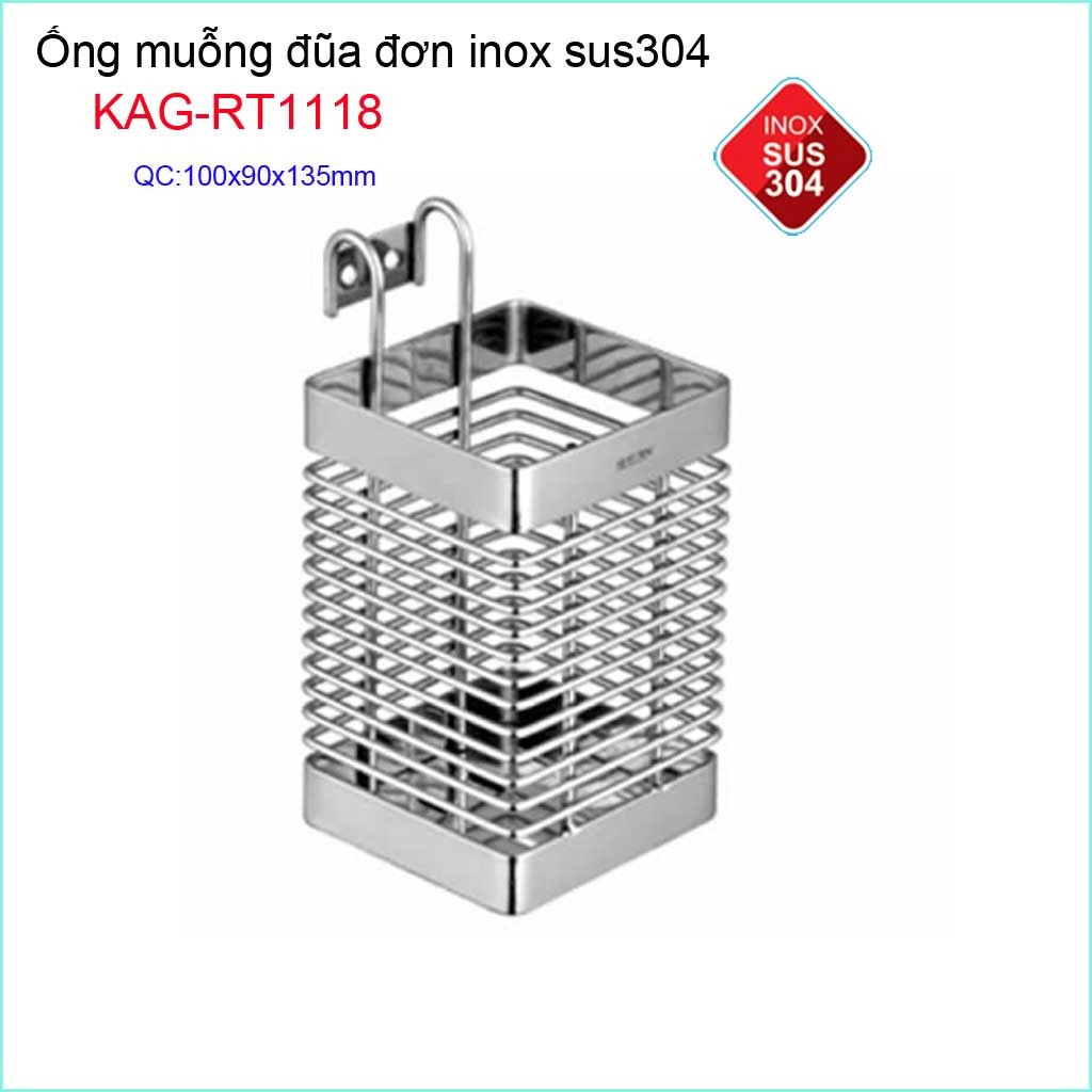Ống đũa nhà bếp, kệ đựng muỗng đũa nĩa inox sus304 cao cấp kag-rt1118