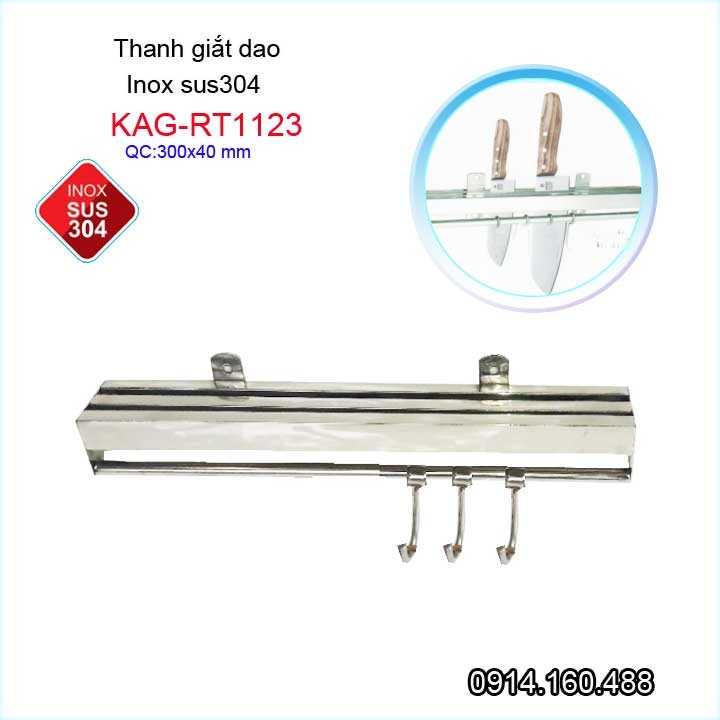 Máng dao inox,kệ dao inox kết hợp máng nắp nồi KAG-RT1123