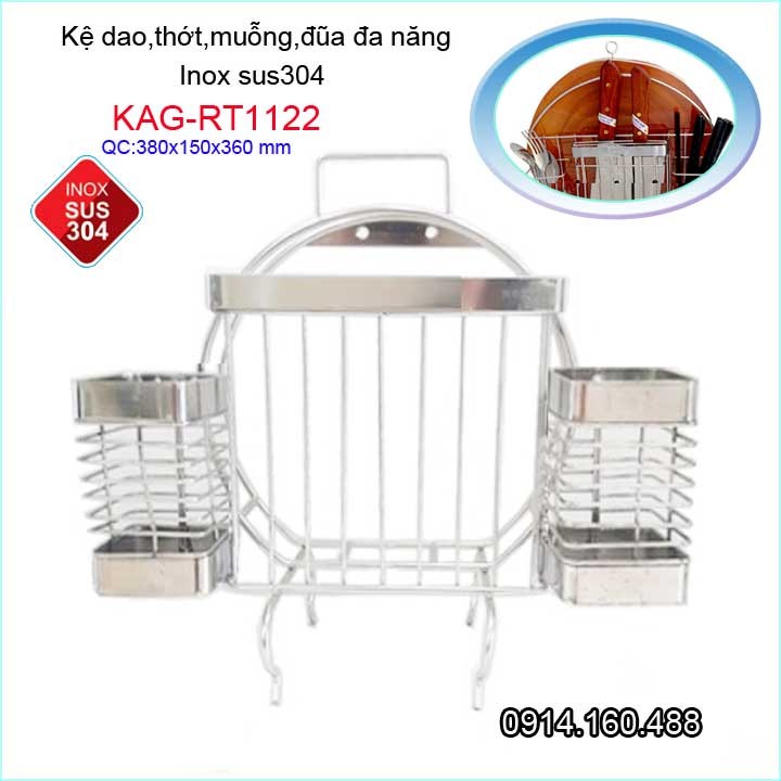 Kệ Dao thớt muỗng đũa, kệ dao thớt đa năng KAG-RT1122, kệ gài dao thớt đặt bàn-treo tường