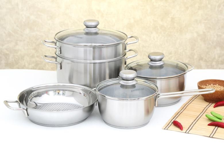 Bộ 5 nồi inox nắp kính Fivestar 5C