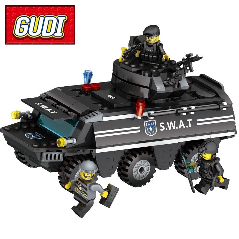 Đồ chơi xếp hình Gudi 9412 - Xe Cảnh Sát Đặc Nhiệm SWAT 246 Chi Tiết