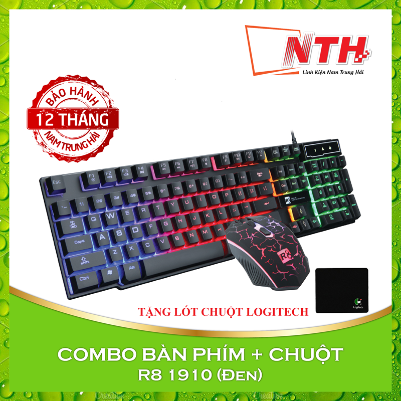 Combo phím chuột led r8 1910