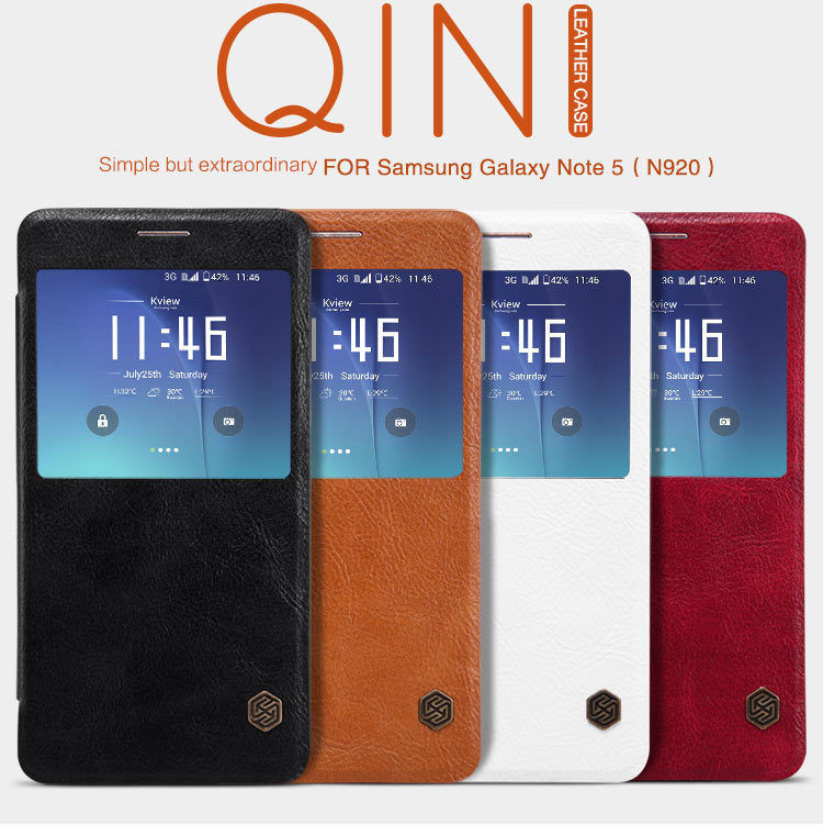 Bao da Nillkin QIN có khe card visit cho samsung galaxy Note 5