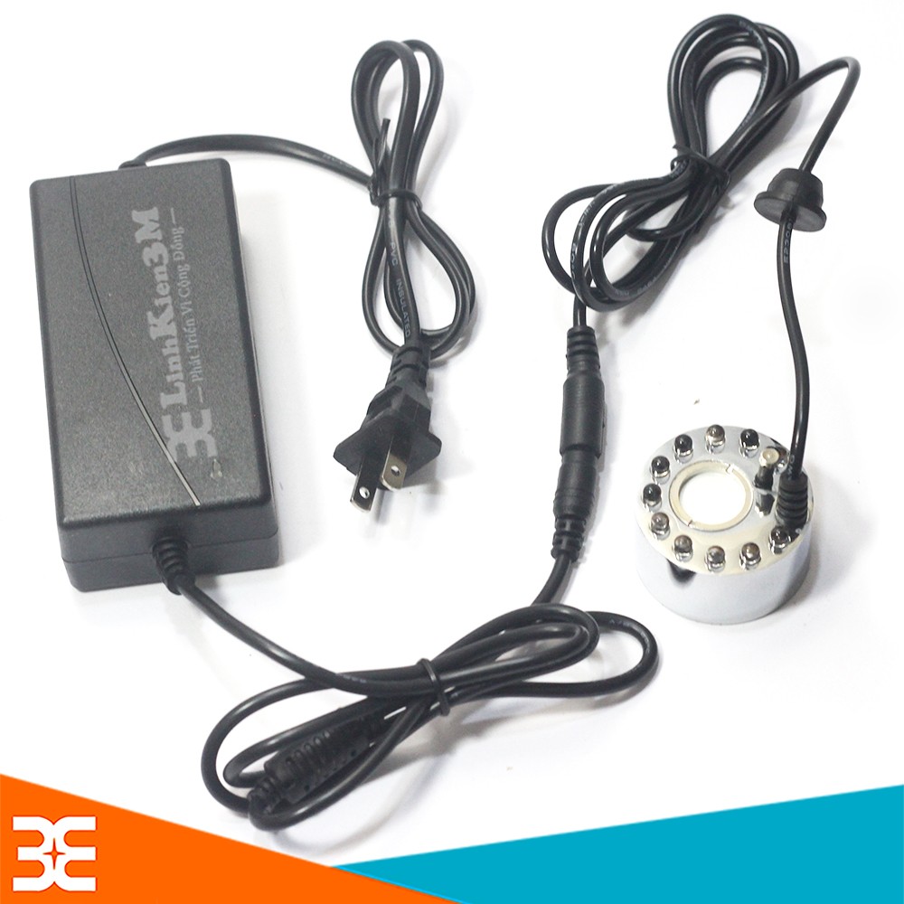 Combo động cơ phun sương mp-20 12 led 7 màu và adapter 24v-2a