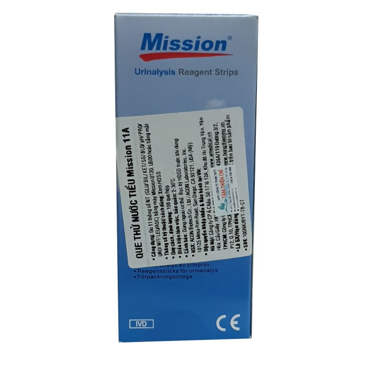 Que thử nước tiểu acon mission 11 thông số urs 11 hộp 100 test