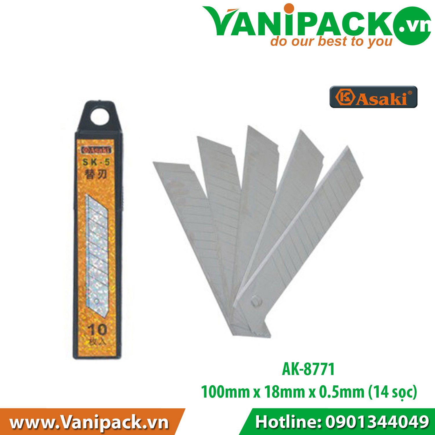 Lưỡi dao rọc giấy bảng lớn Asaki AK-8771