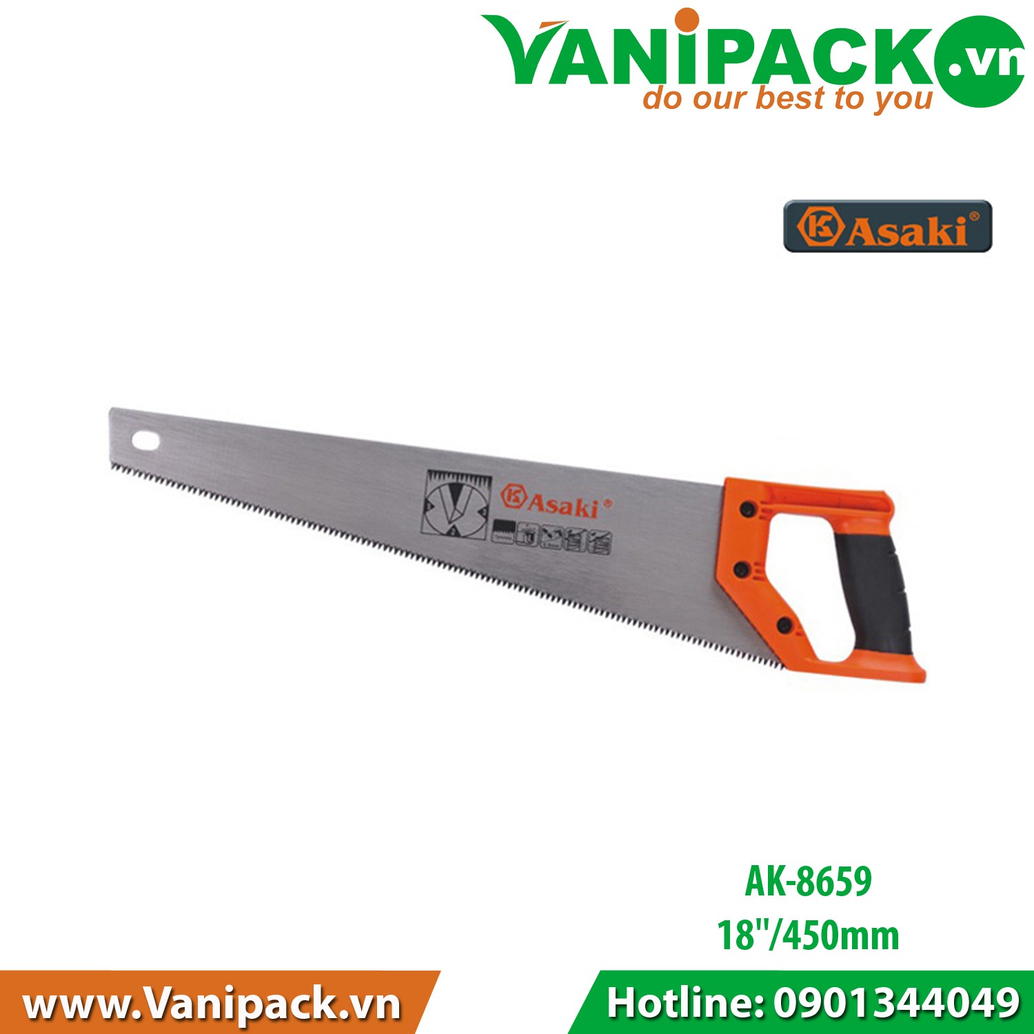 Cưa gỗ cầm tay Asaki AK-8659 - 18"