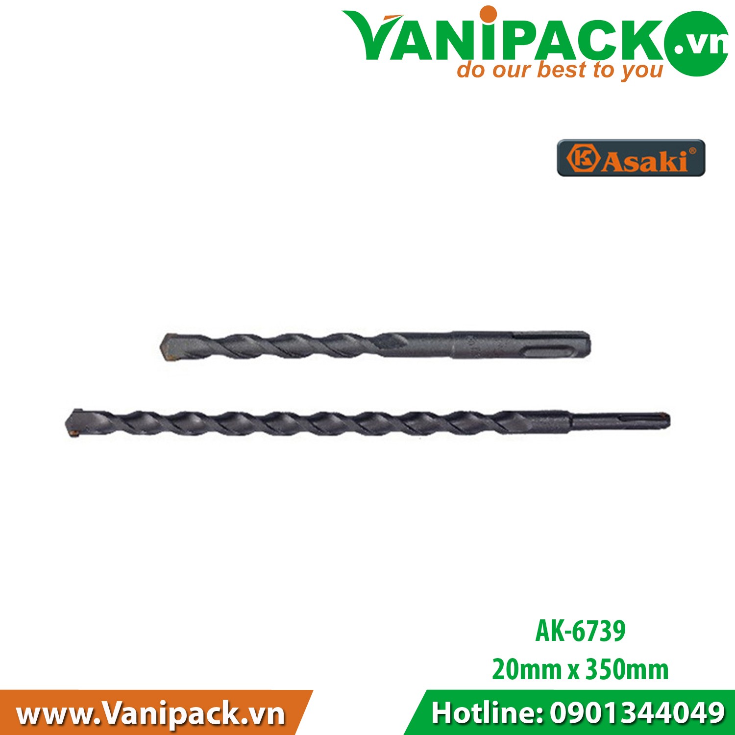 Mũi khoan bê tông đuôi gài Asaki AK-6739