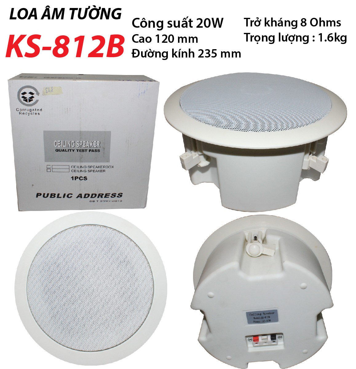 Loa âm tường-âm trần ks-812b - 1 loa