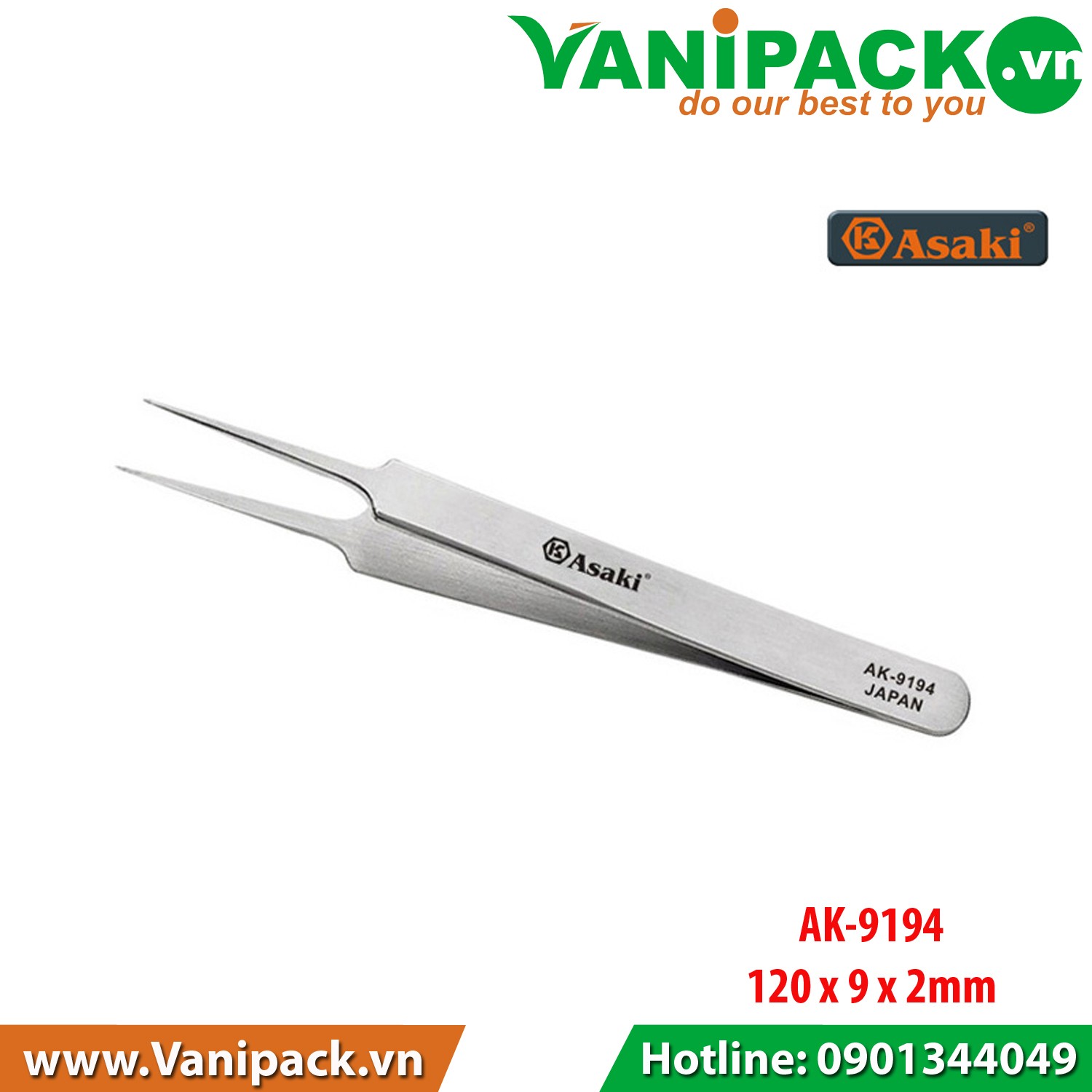 NHÍP GẮP LINH KIỆN MŨI NHỌN ASAKI AK-9194