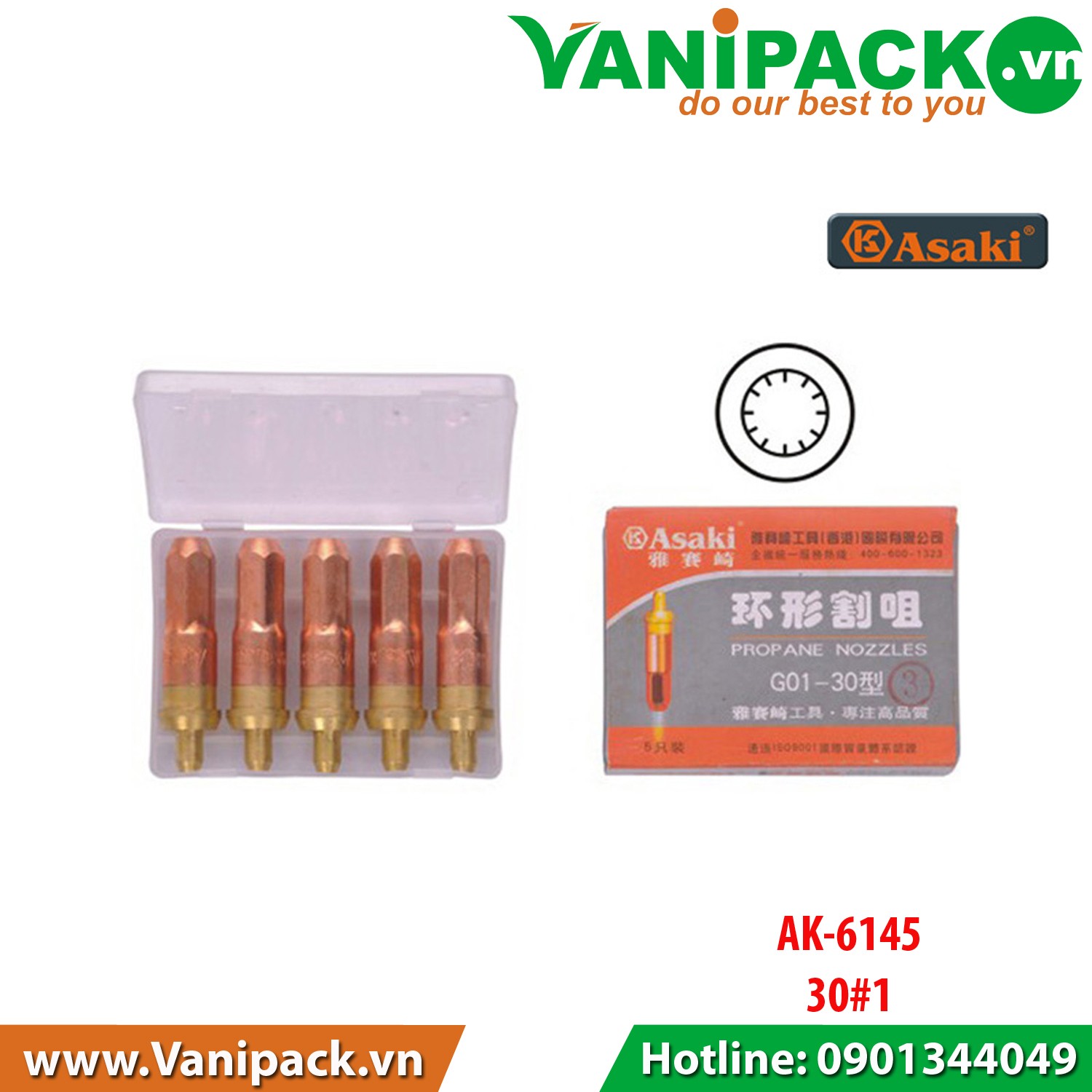 Béc cắt gió gas Asaki AK-6145
