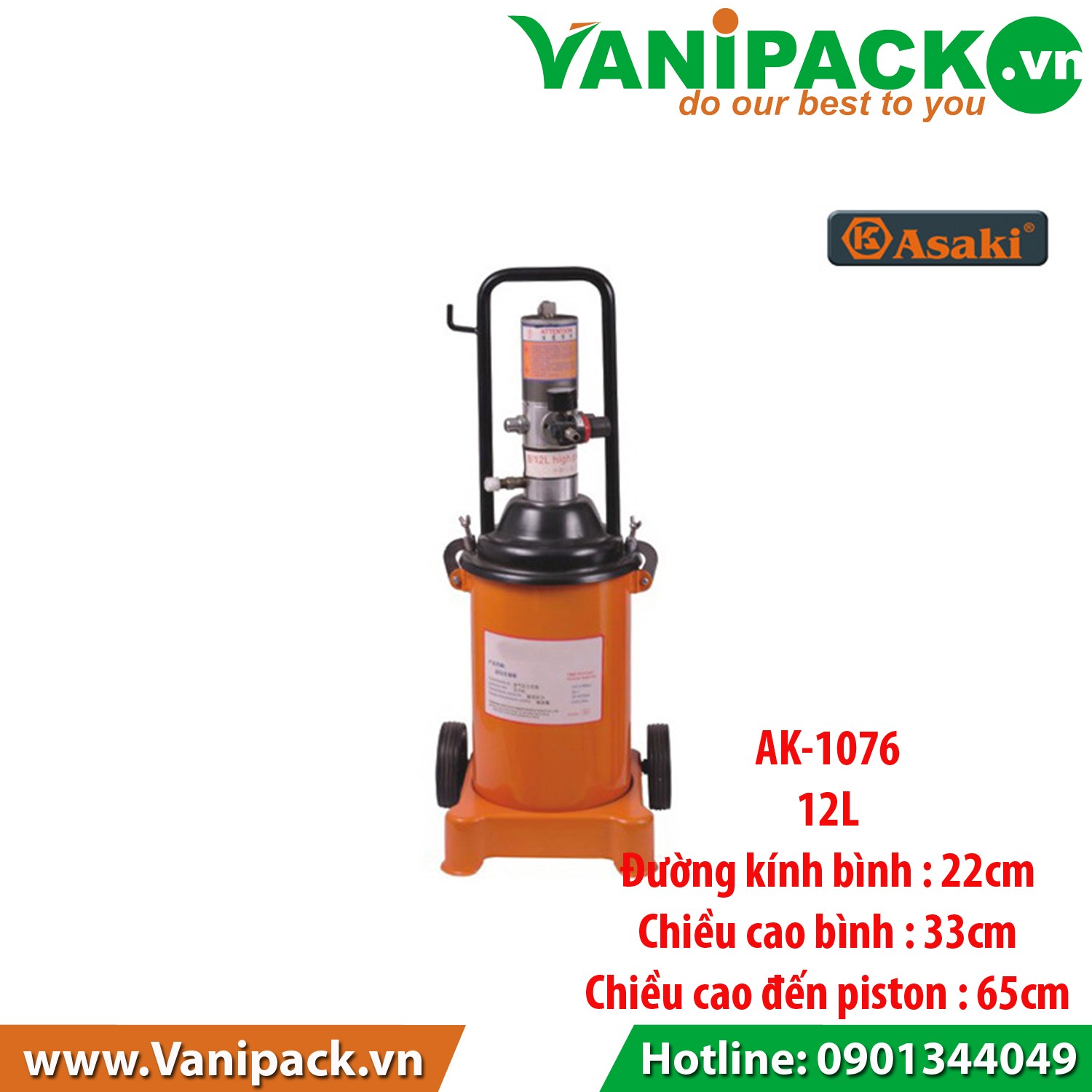 Dụng cụ bơm mỡ bằng khí nén Asaki AK1076