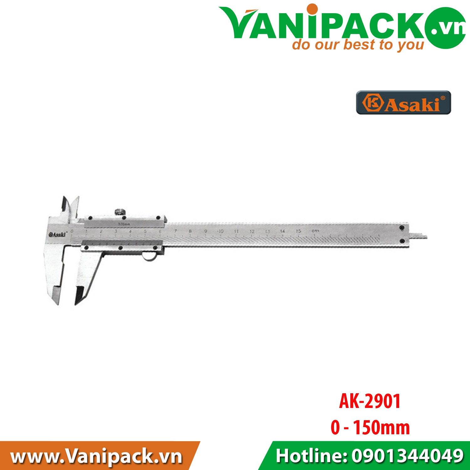 THƯỚC CẶP CƠ INOX ASAKI AK-2901