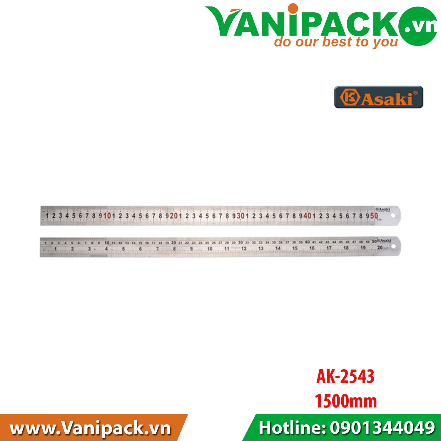THƯỚC LÁ INOX ASAKI AK-2543