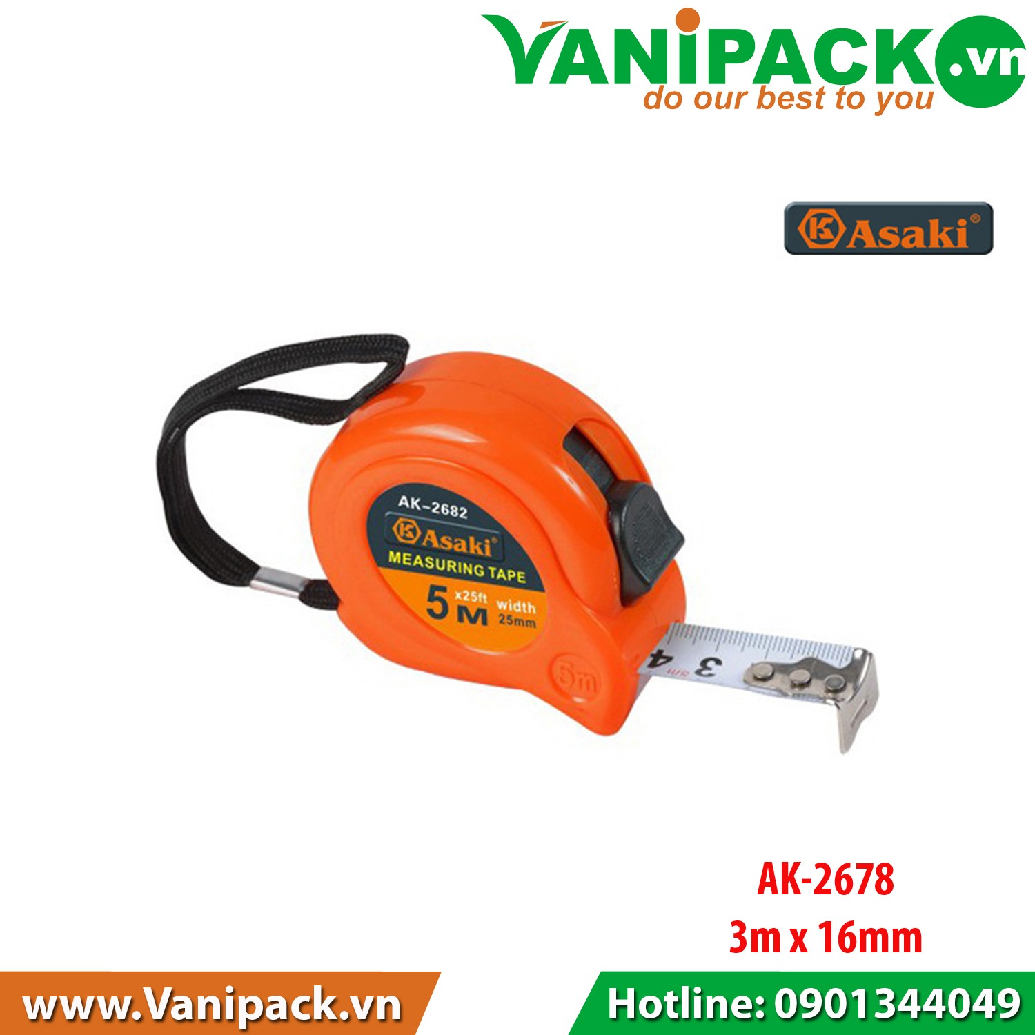 Thước cuộn Asaki AK-2678 (3m x 16mm)