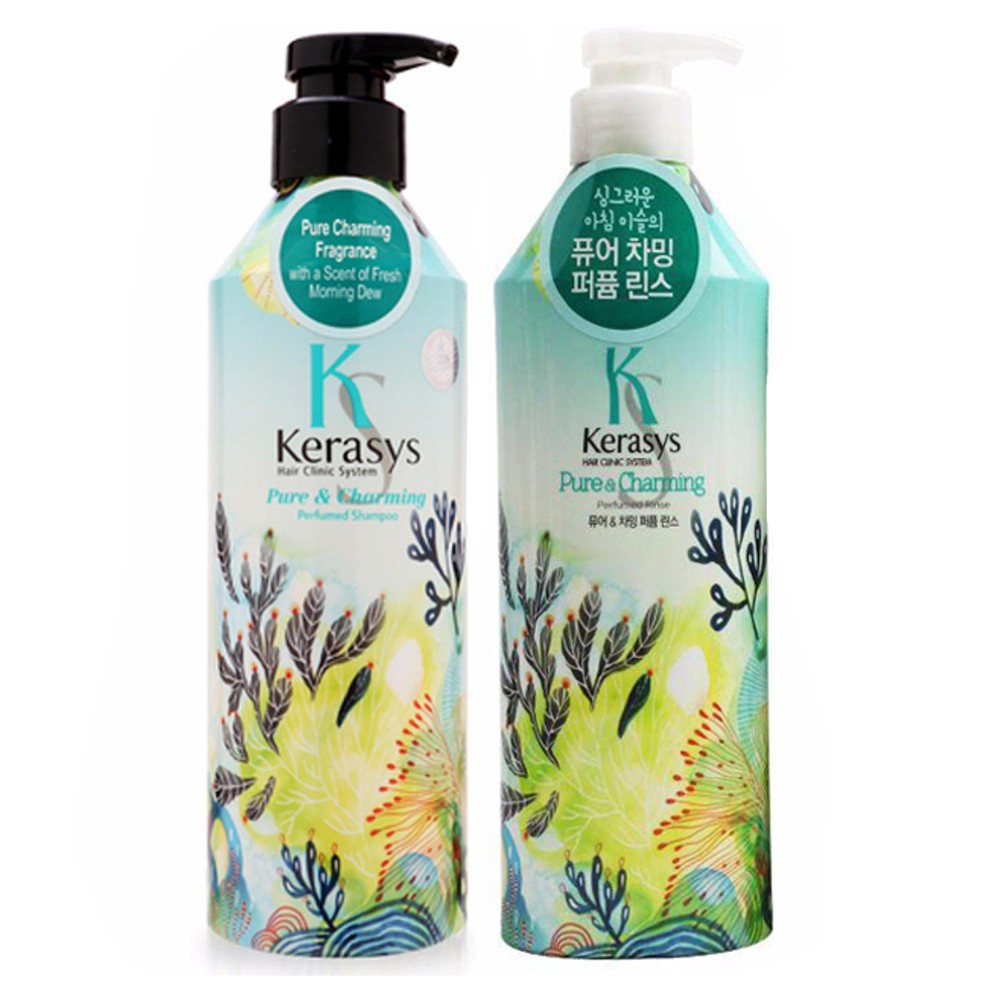 Bộ dầu gội-xả nước hoa quýt xanh hoa ly pure charming 600ml