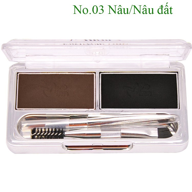 Bột kẻ mày 2 ngăn mira eyebrow cake hàn quốc 7g - no.03 nâu.nâu đất