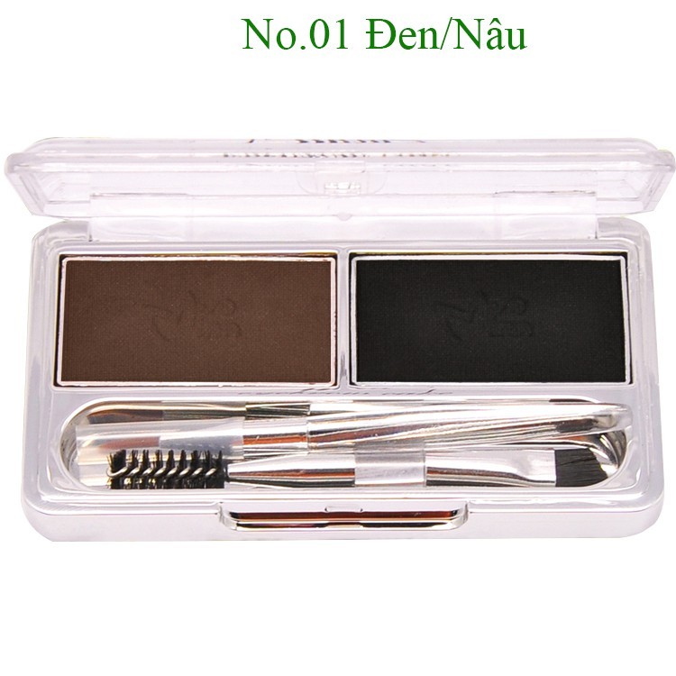 Bột kẻ mày 2 ngăn mira eyebrow cake hàn quốc 7g - no.01 đen.nâu