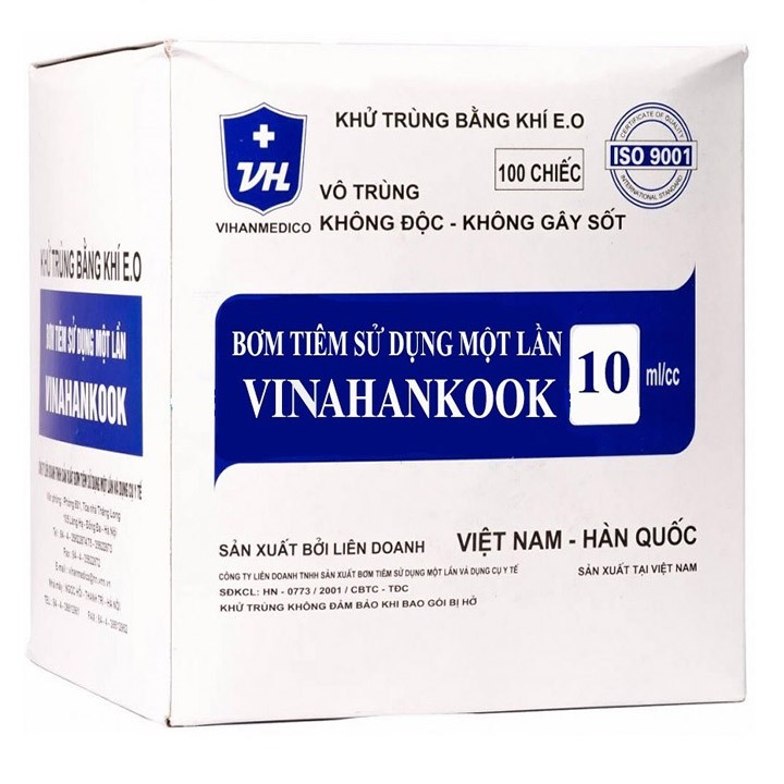 Bơm tiêm Vinahankook 10cc hộp 100 cây