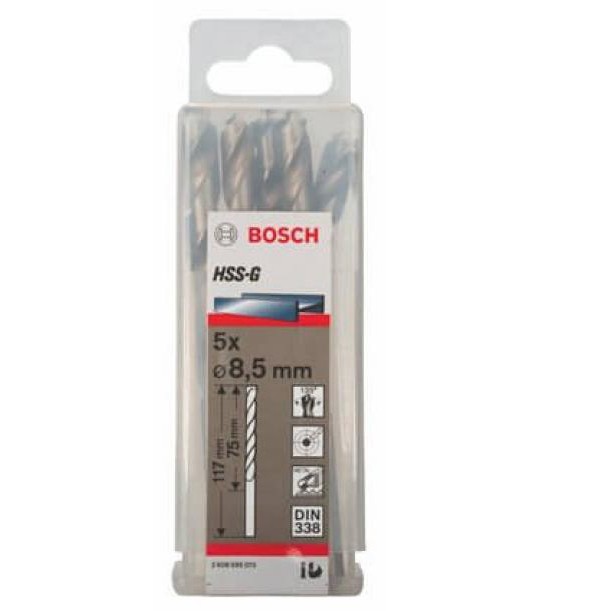 Bộ mũi khoan sắt HSS-G Bocsh 2608595073 - 5 mũi, 8.5mm