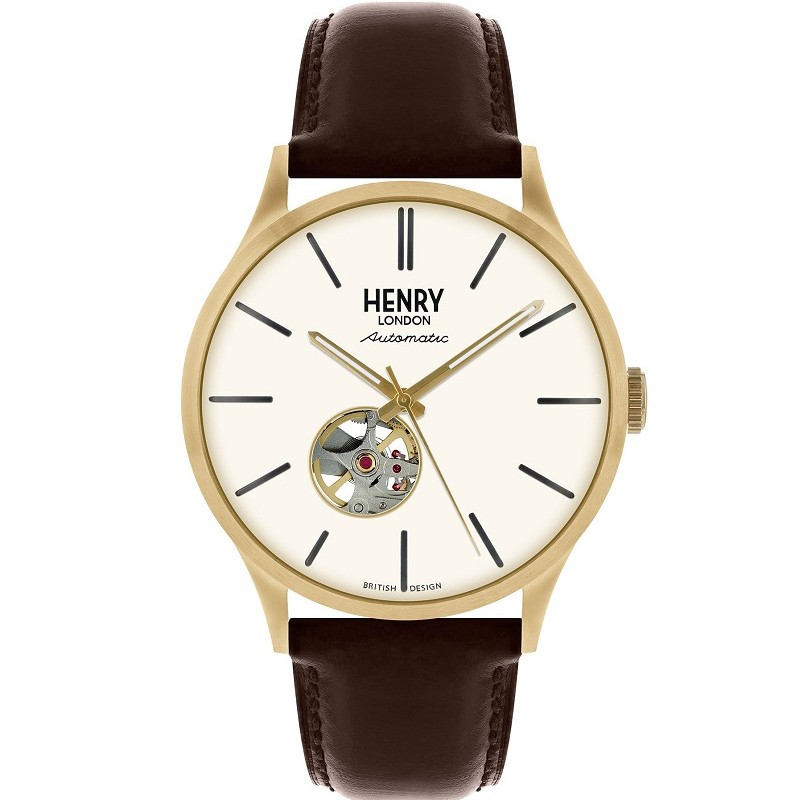 Đồng Hồ Nam Dây Da Bò Henry London HL42 AS 0280 Heritage Automatic