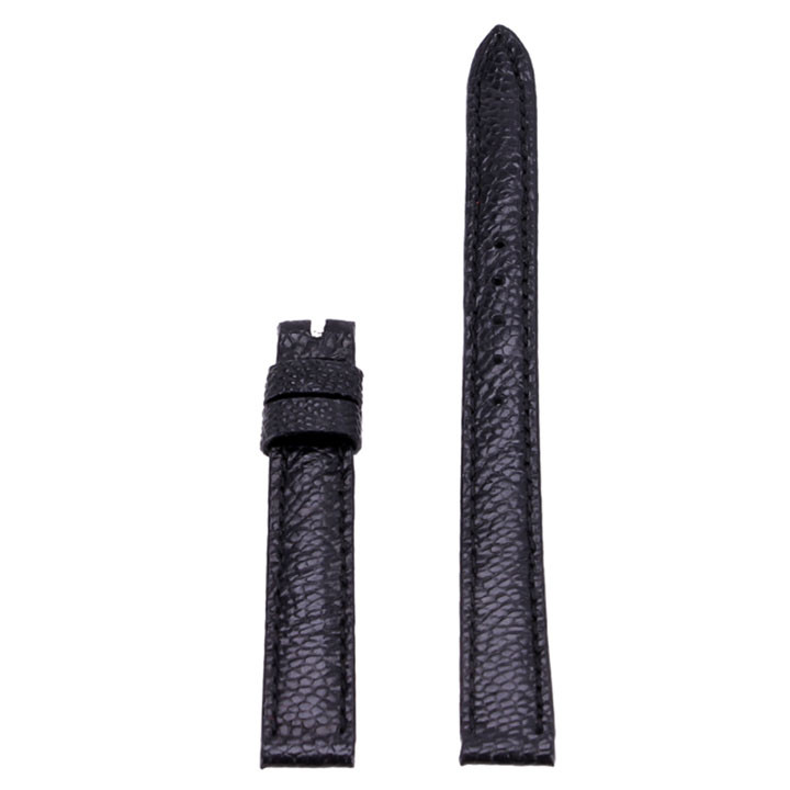 Dây đồng hồ huy hoàng da đà điểu size 12, 14 màu đen eh8417