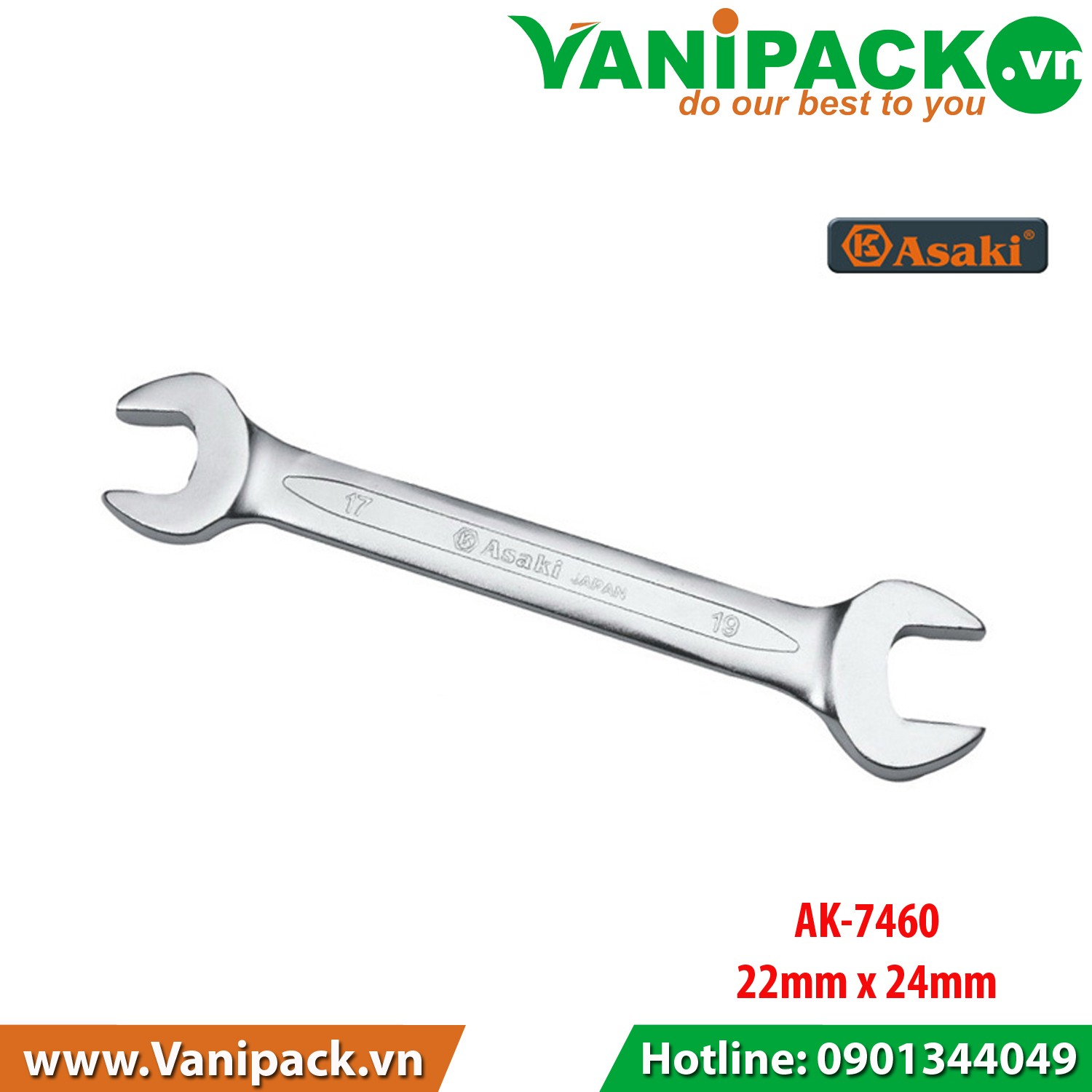Cờ lê 2 đầu miệng Asaki AK-7460 (22x24mm)