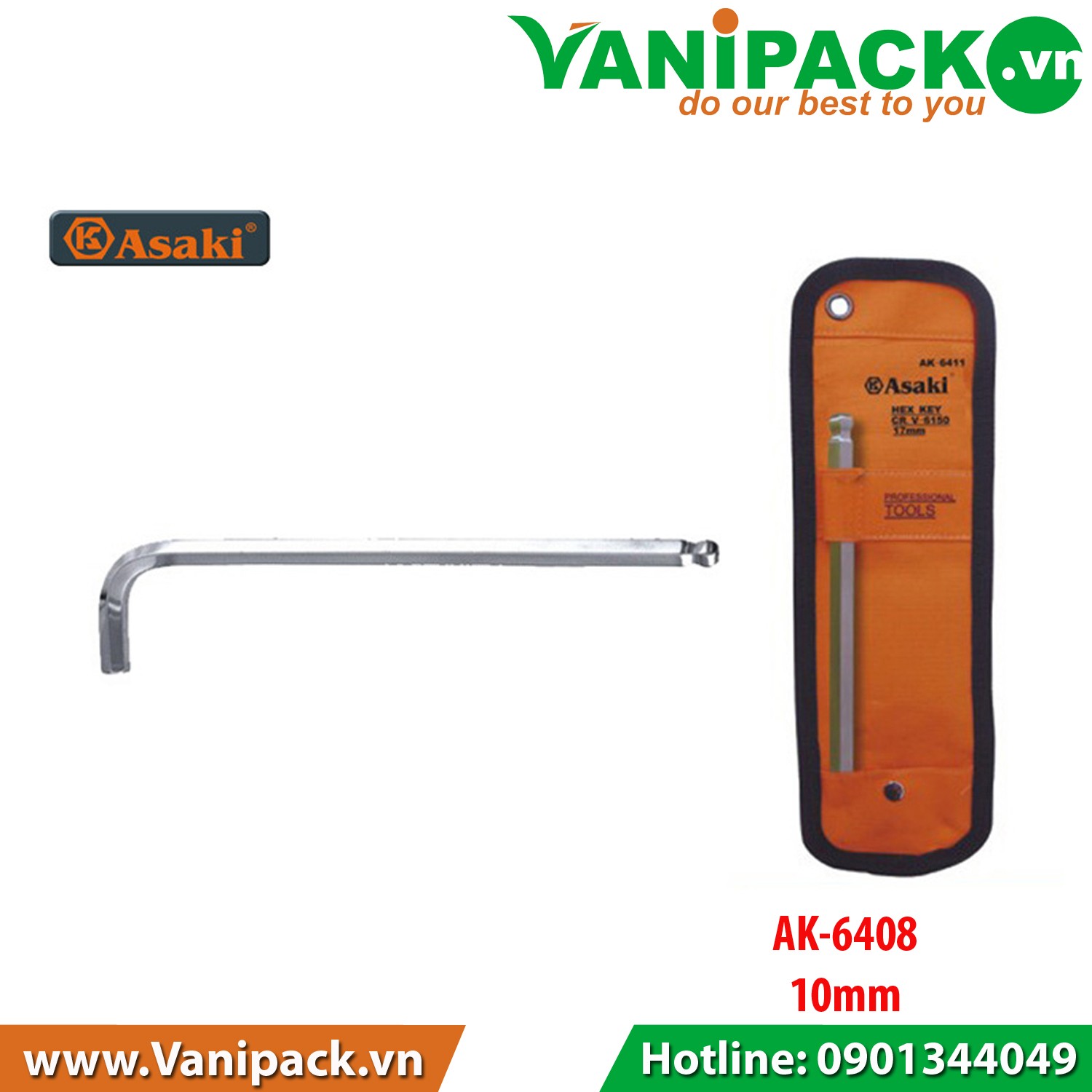 Lục giác bi Asaki AK-6408